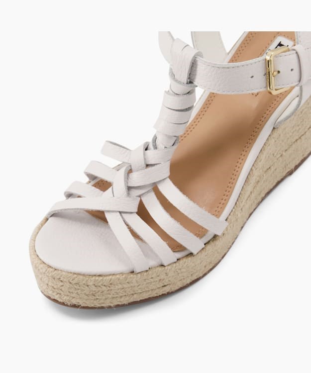 Dune London Kofu Women's Wedge Sandals White | ISH-015872