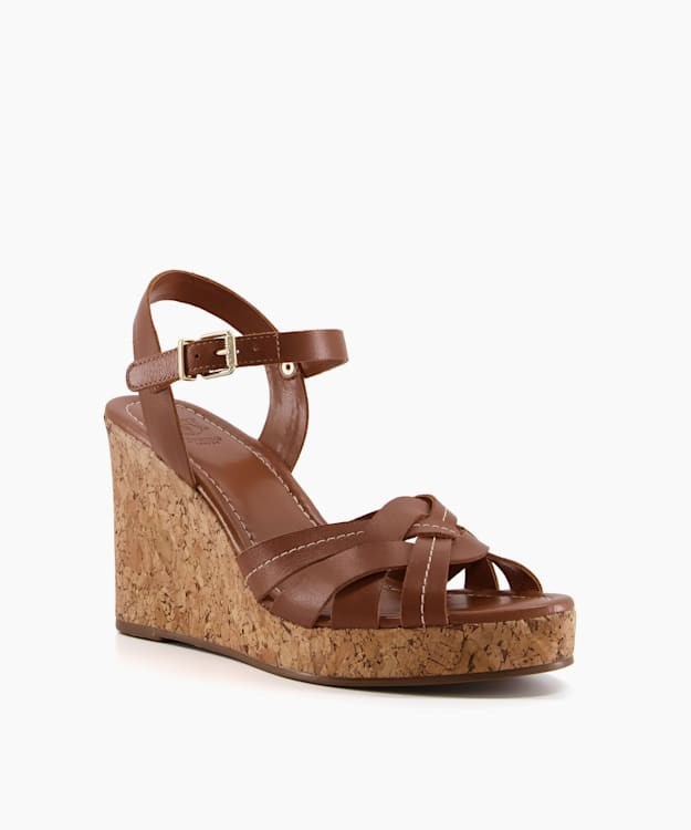 Dune London Koral Women's Wedge Sandals Brown | GKL-254361