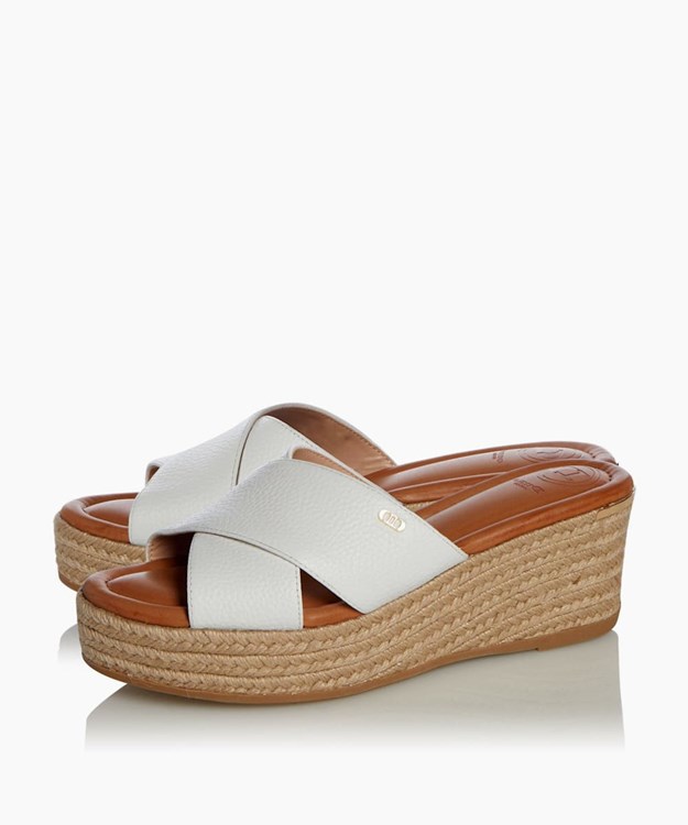 Dune London Kuta T Women's Wedge Sandals White | VBG-437925