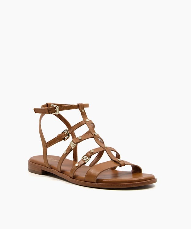 Dune London Lakes Women's Flat Sandals Brown | HIX-470293