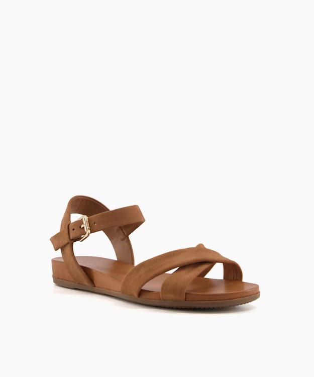 Dune London Landie Women's Flat Sandals Brown | FYO-063754