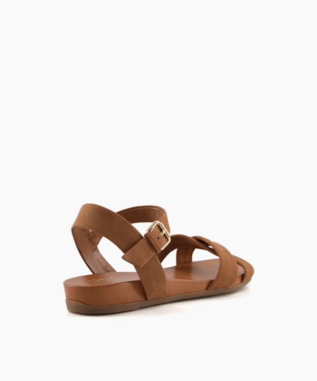 Dune London Landie Women's Flat Sandals Brown | FYO-063754