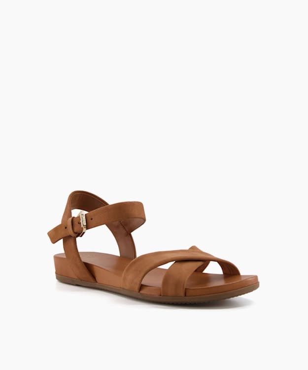 Dune London Landie Women's Flat Sandals Brown | HDT-286307