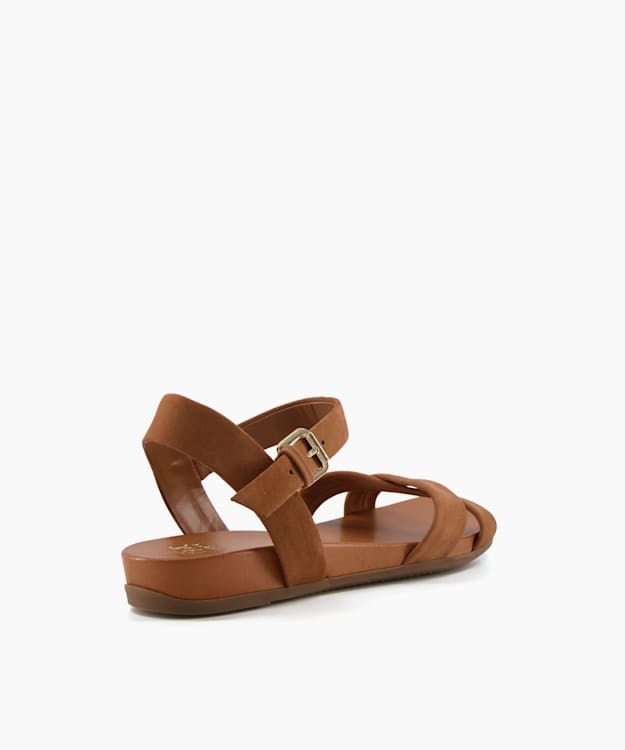 Dune London Landie Women's Flat Sandals Brown | HDT-286307