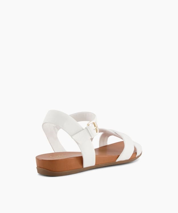 Dune London Landie Women's Flat Sandals White | JFR-593107