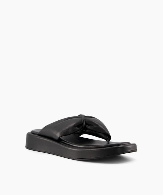 Dune London Landmark Women's Flat Sandals Black | COM-594823