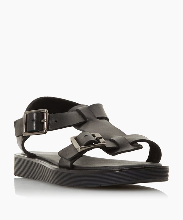 Dune London Langlie T Women's Flat Sandals Black | WDJ-540769