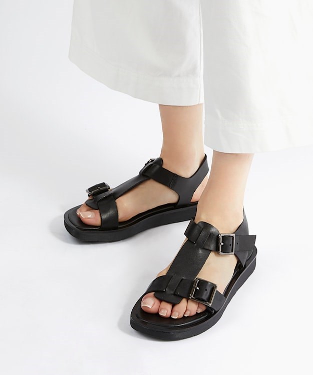 Dune London Langlie T Women's Flat Sandals Black | WDJ-540769