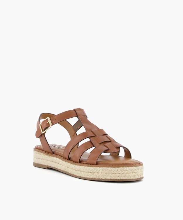 Dune London Latch Women's Flat Sandals Brown | QGE-847532