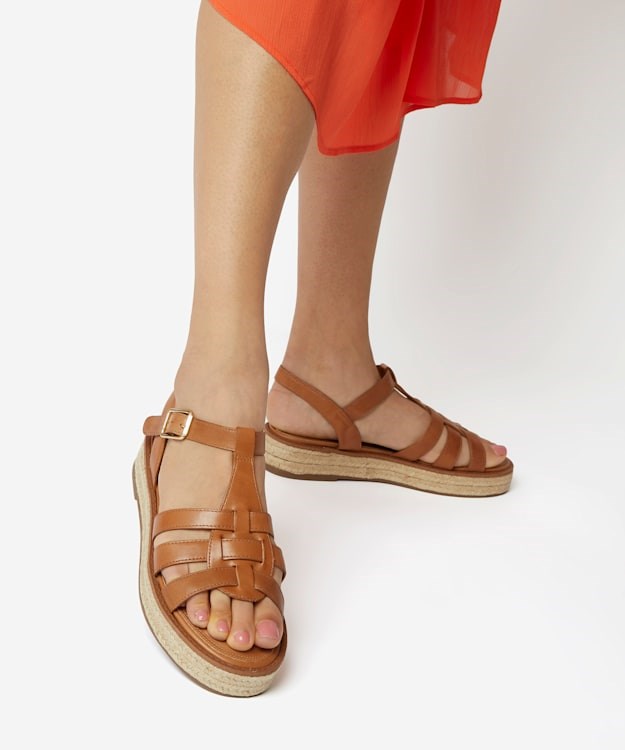 Dune London Latch Women's Flat Sandals Brown | QGE-847532