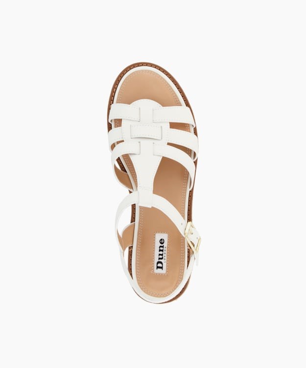 Dune London Latch Women's Flat Sandals White | UIV-472680