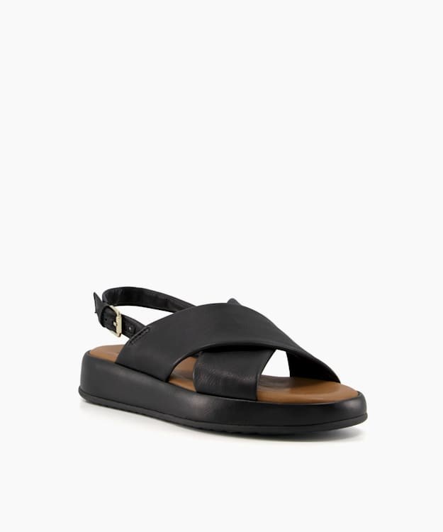 Dune London Latest Women's Flat Sandals Black | VCW-759612