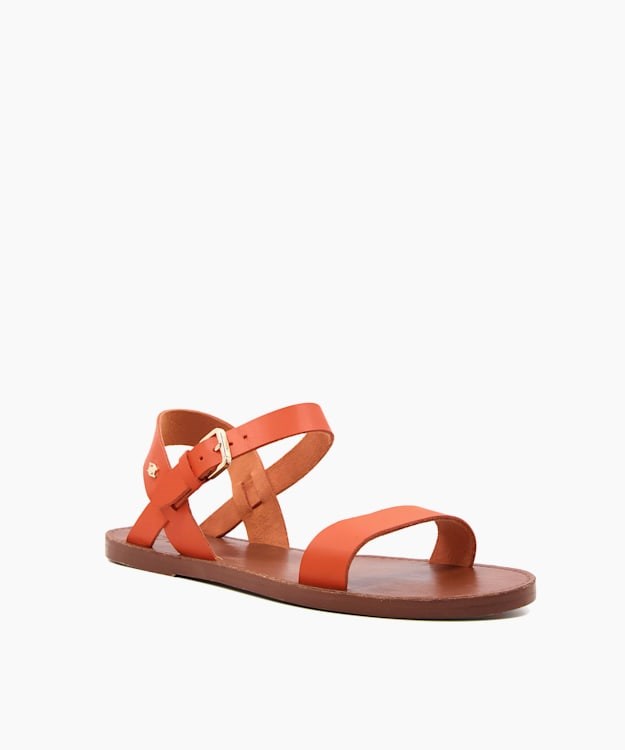 Dune London Leelas Women's Flat Sandals Orange | VGK-719043