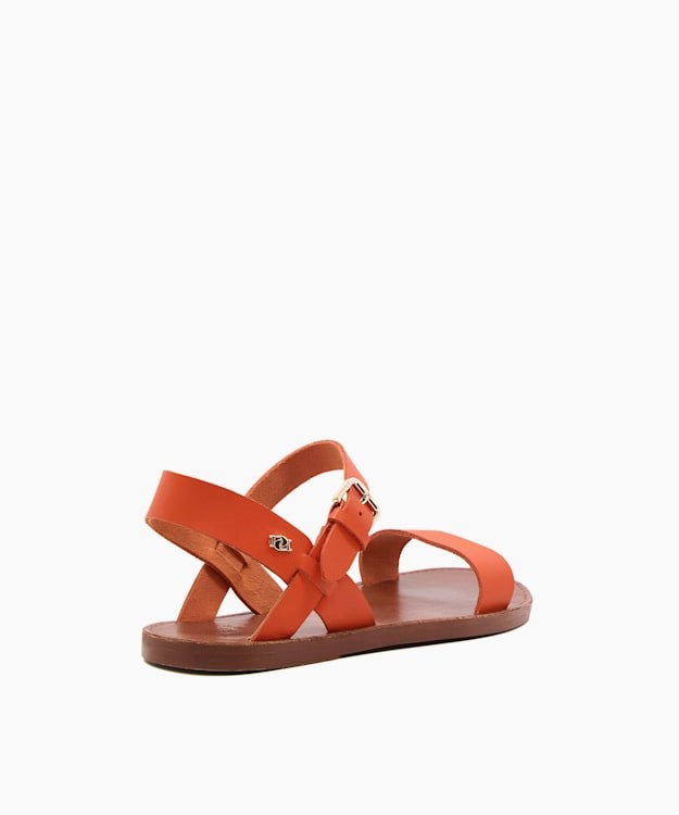 Dune London Leelas Women's Flat Sandals Orange | VGK-719043