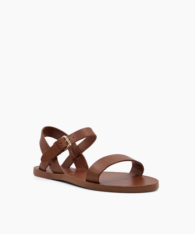 Dune London Leelas Women's Flat Sandals Brown | WMV-630985