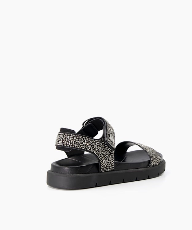 Dune London Legendary Women's Flat Sandals Metal | SLF-274150