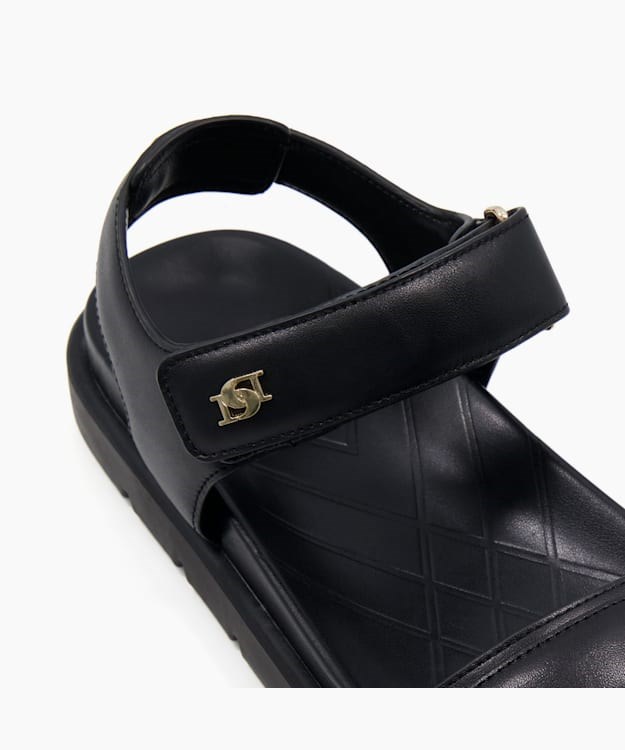 Dune London Legendary Women's Flat Sandals Black | SLK-761408