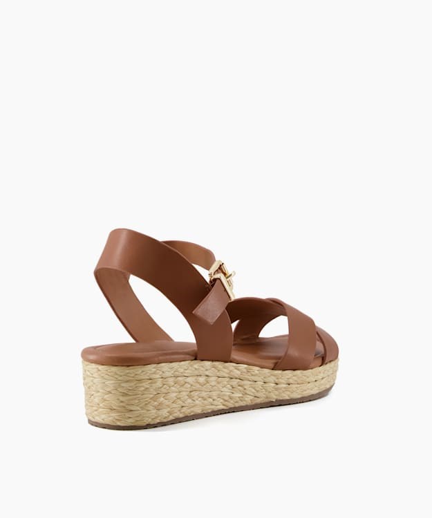 Dune London Linnie Women's Wedge Sandals Brown | OQJ-612789