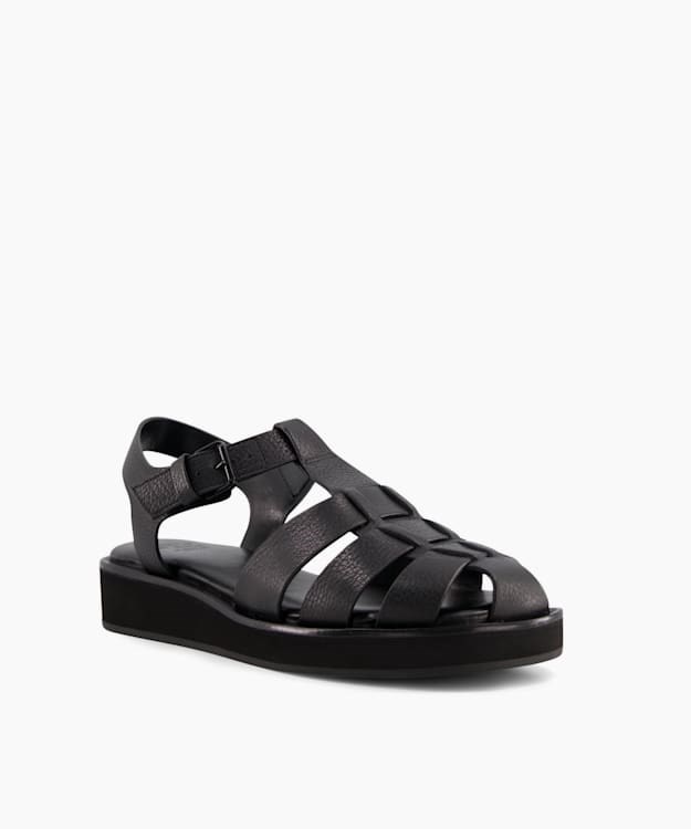 Dune London Loch Women's Flat Sandals Black | ICU-705196