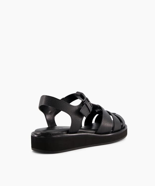 Dune London Loch Women's Flat Sandals Black | ICU-705196