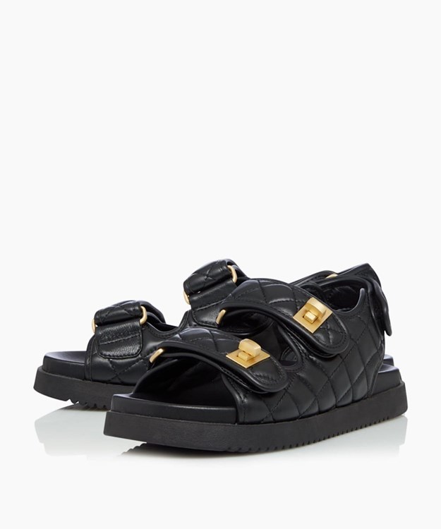 Dune London Lockstockk Women's Flat Sandals Black | IHS-905342