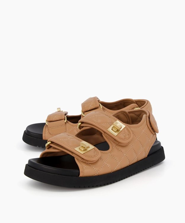 Dune London Lockstockk Women's Flat Sandals Brown | OHG-143962