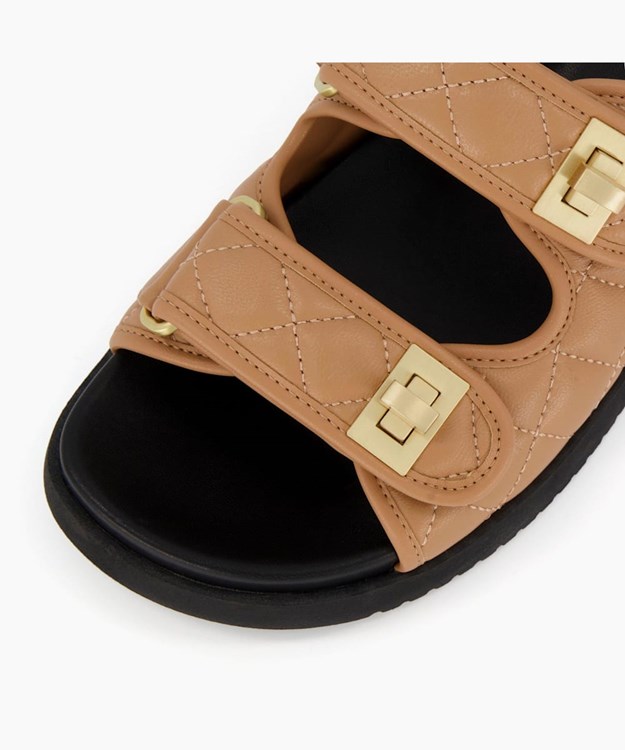 Dune London Lockstockk Women's Flat Sandals Brown | OHG-143962