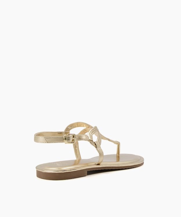 Dune London Logic Women's Flat Sandals Metal | RJB-480726