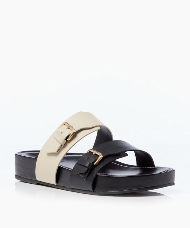 Dune London Loren T Women's Flat Sandals Black | FKL-712396