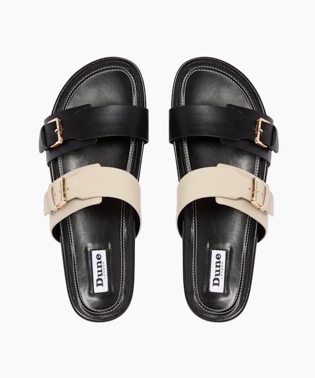 Dune London Loren T Women's Flat Sandals Black | FKL-712396