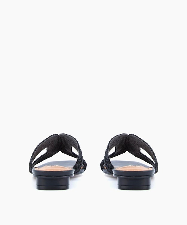 Dune London Loupe Women's Flat Sandals Black | GOI-086549