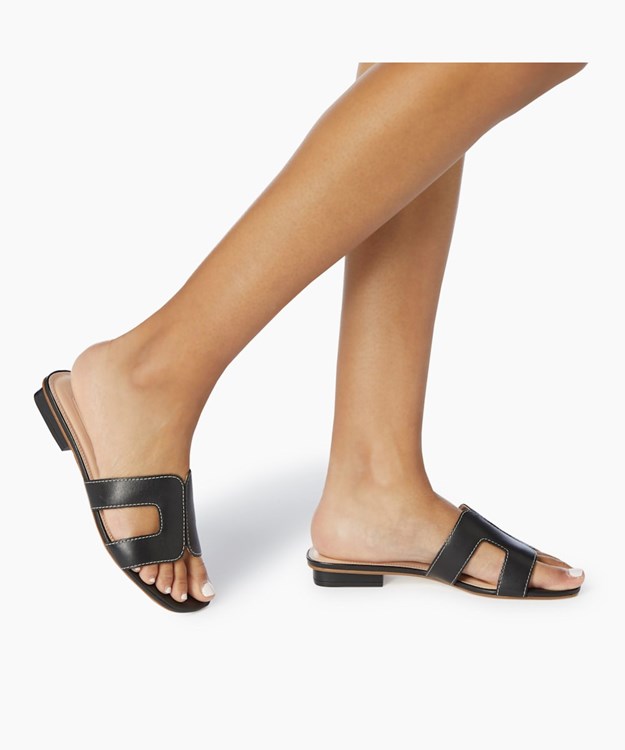 Dune London Loupe Women's Flat Sandals Black | ZMU-879134
