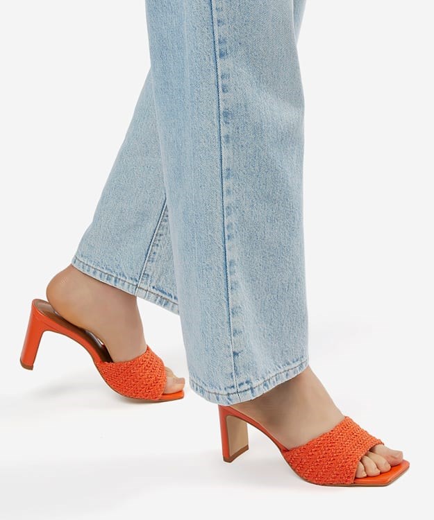 Dune London March Women's Heeled Sandals Orange | MUX-125809