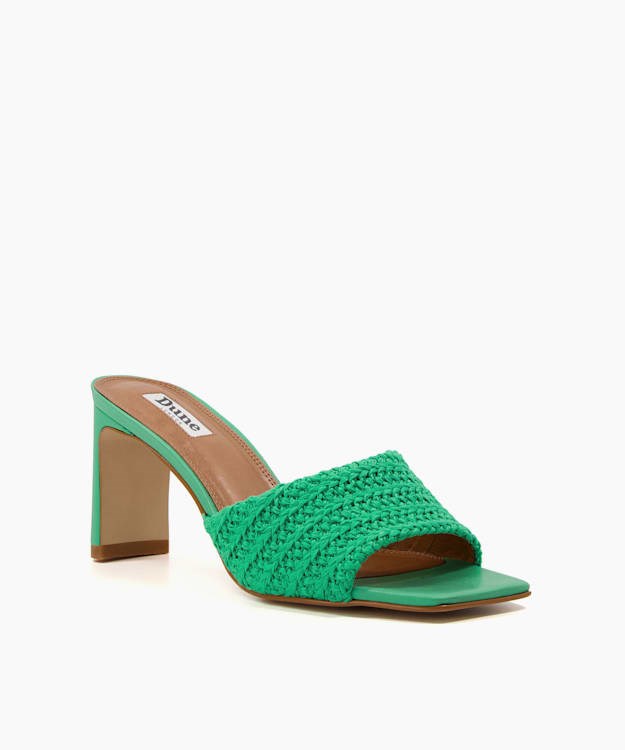 Dune London March Women's Mules Green | QDP-593861