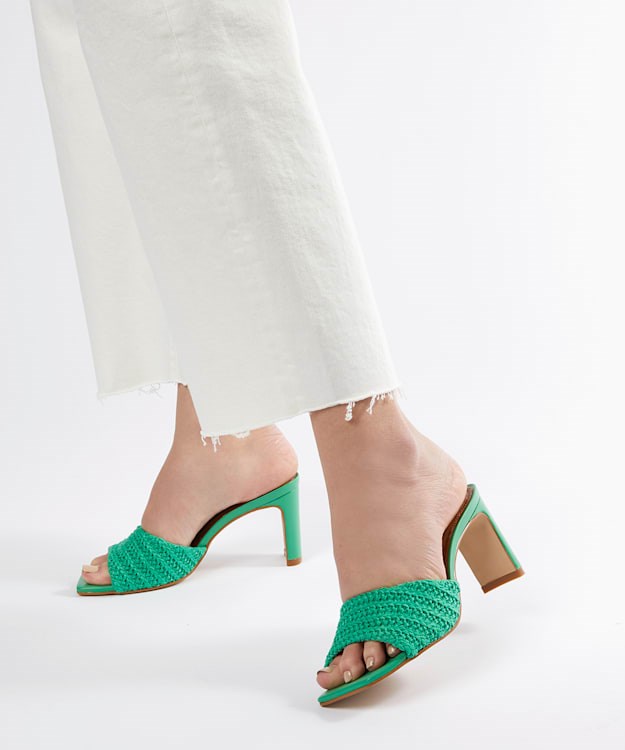 Dune London March Women's Mules Green | QDP-593861