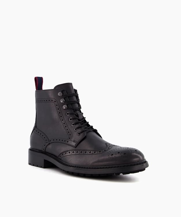 Dune London Masked Men's Smart Boots Black | OQW-609153