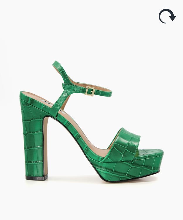 Dune London Matche Women's Heeled Sandals Green | OPS-380964