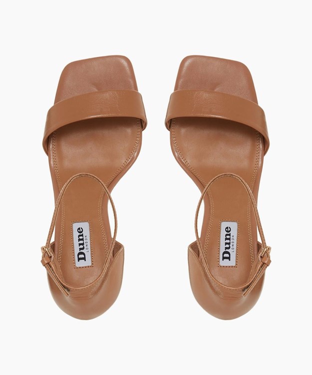 Dune London Meri T Women's Heeled Sandals Brown | IGS-135207