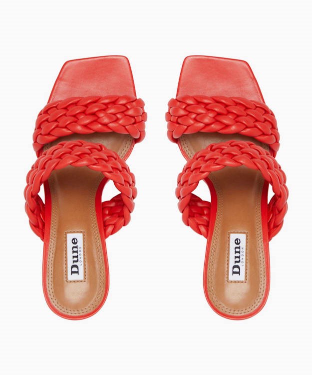 Dune London Moritz T Women's Heeled Sandals Red | RAF-387165