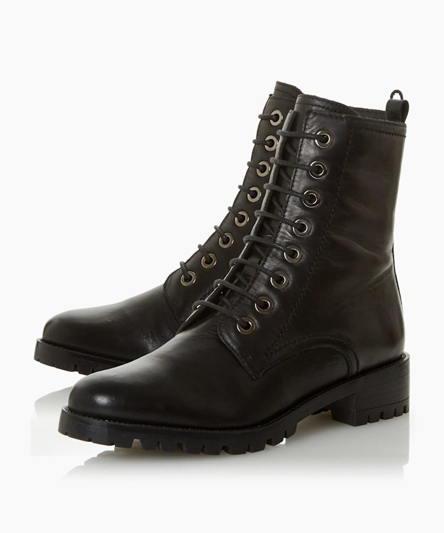 Dune London Prestone Women's Biker Boots Black | SPZ-927814