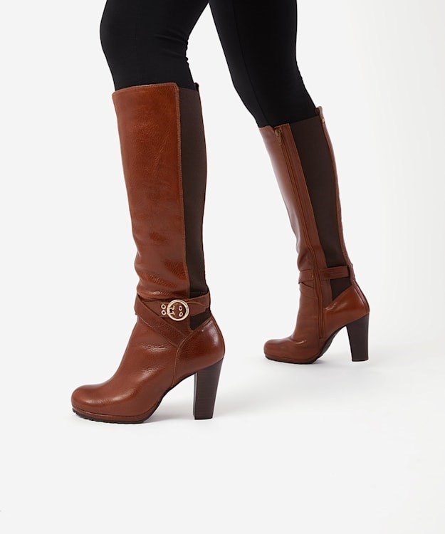 Dune London Sabrena Women's Knee High Boots Brown | SXJ-275096