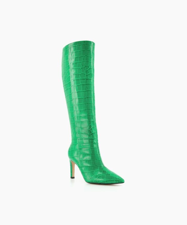 Dune London Spice Women's Knee High Boots Green | PVB-218643