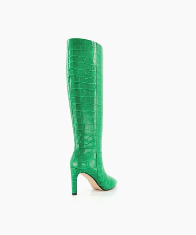 Dune London Spice Women's Knee High Boots Green | PVB-218643