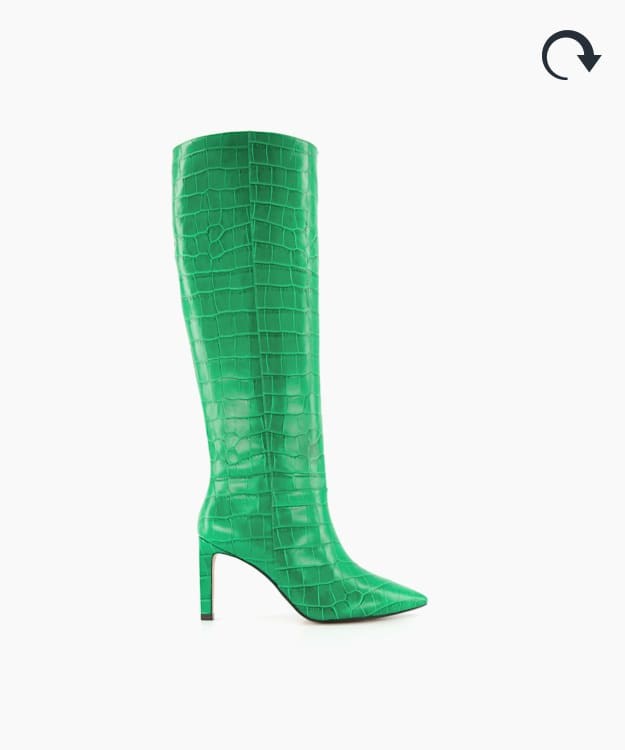 Dune London Spice Women's Knee High Boots Green | PVB-218643