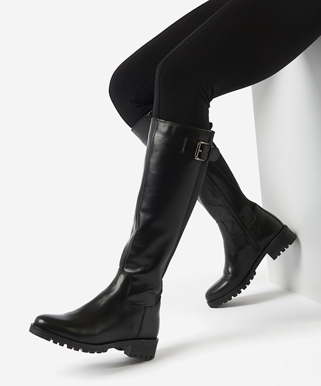 Dune London Trend Women's Knee High Boots Black | MOP-692308